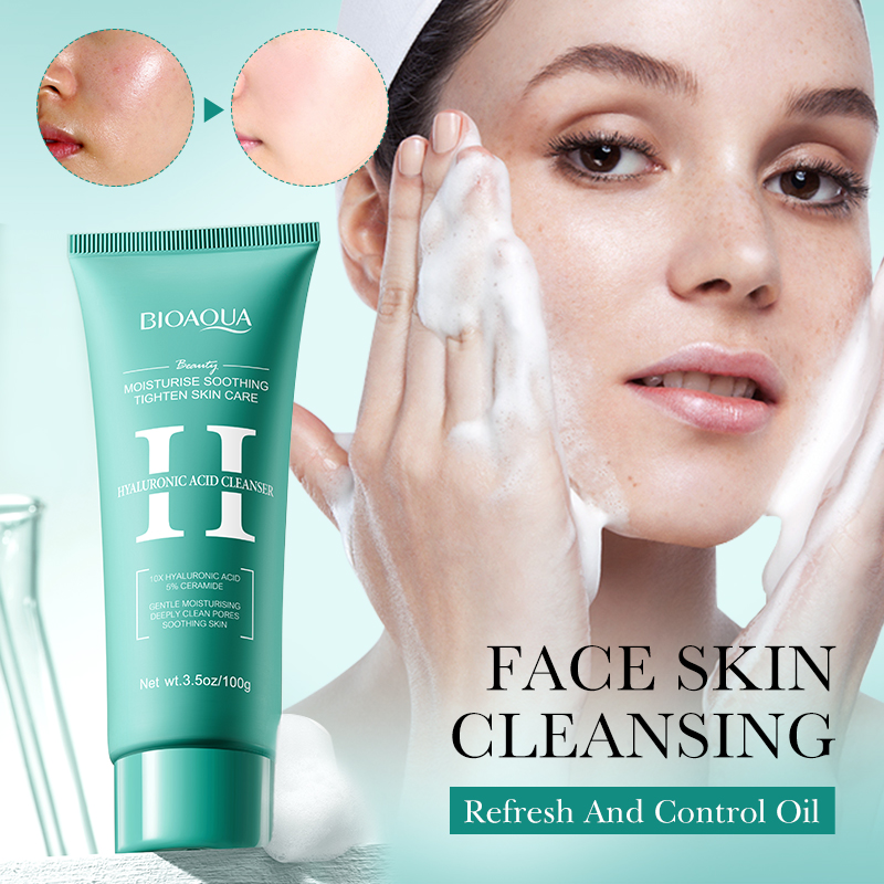 Skincare Bioaqua - BIOAQUA Detergente viso all'acido ialuronico Schiuma
