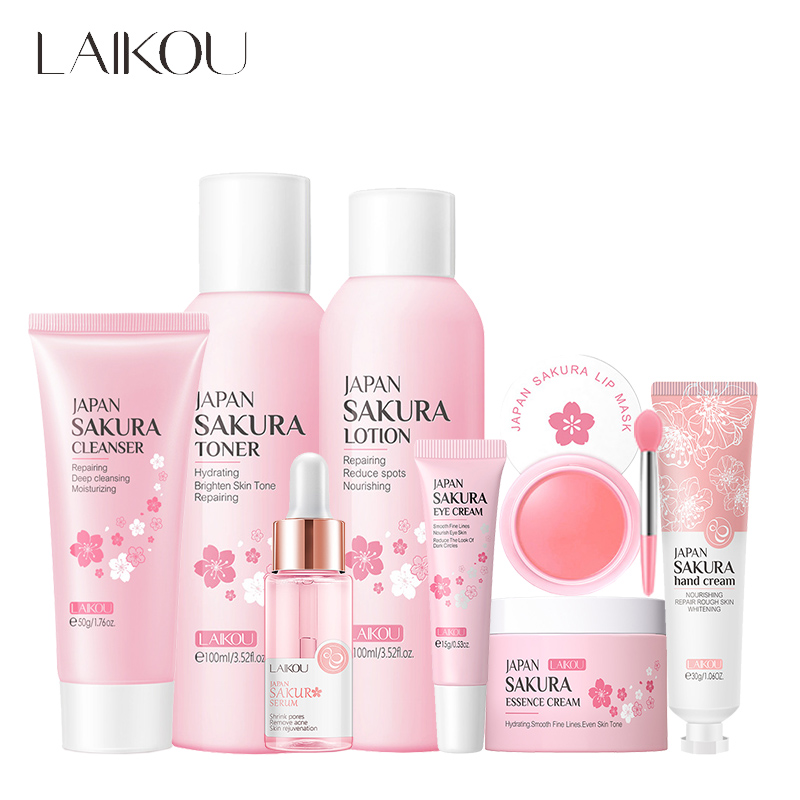 Hyaluronic Acid Serum - LAIKOU 8Pcs Sakura Set per la