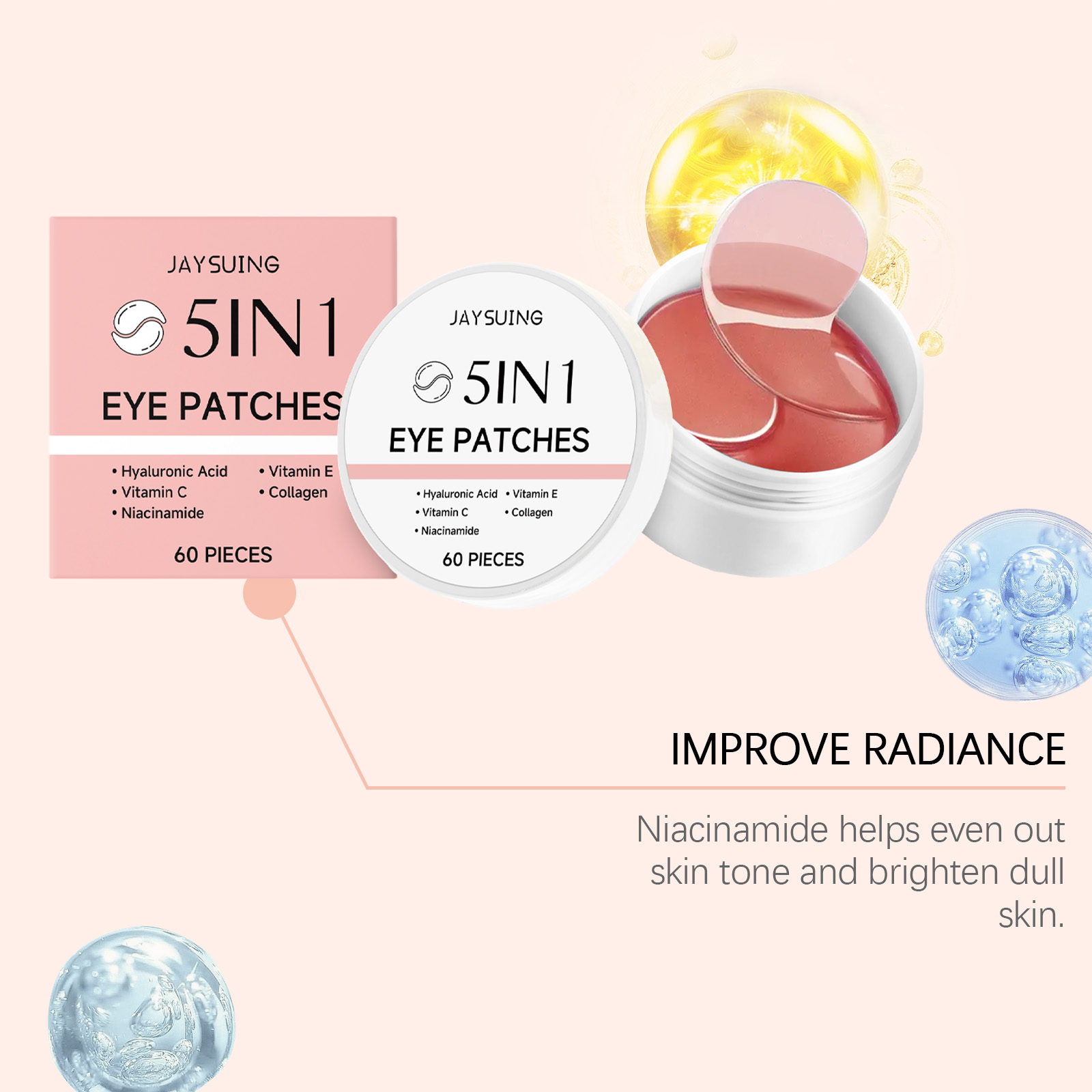 JAYSUING Set di 60 Patch Occhi - Hyaluronic Acid Serum recensione e prezzo