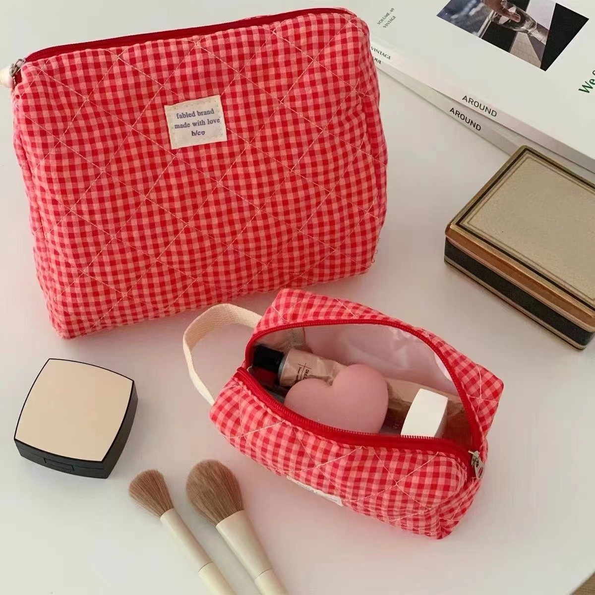 Borsa per cosmetici a quadrett - Skincare B Erl recensione e prezzo